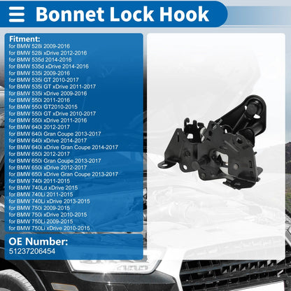 Hood Latch Assembly for BMW 528i Engine Hood Latch Release