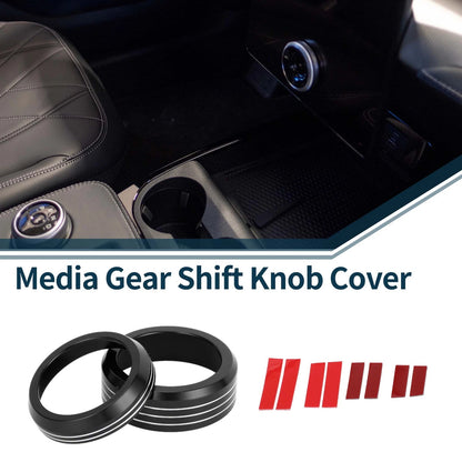 Media Volume Gear Shift Switch Knob Cover Ring for Ford Mach-E (2021-2024) 2 x