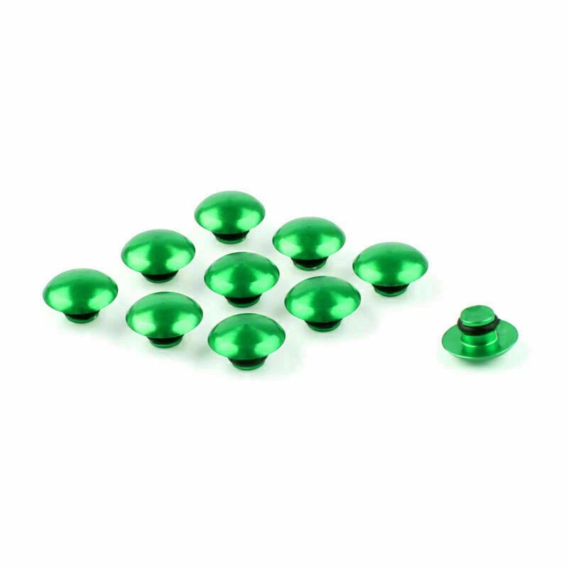 10 x M8 Green Protective Caps for Motorcycle Screws & Bolts