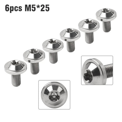 6 x M5x25mm Titanium Alloy Torx Head Bolts for Bike Motorcycle