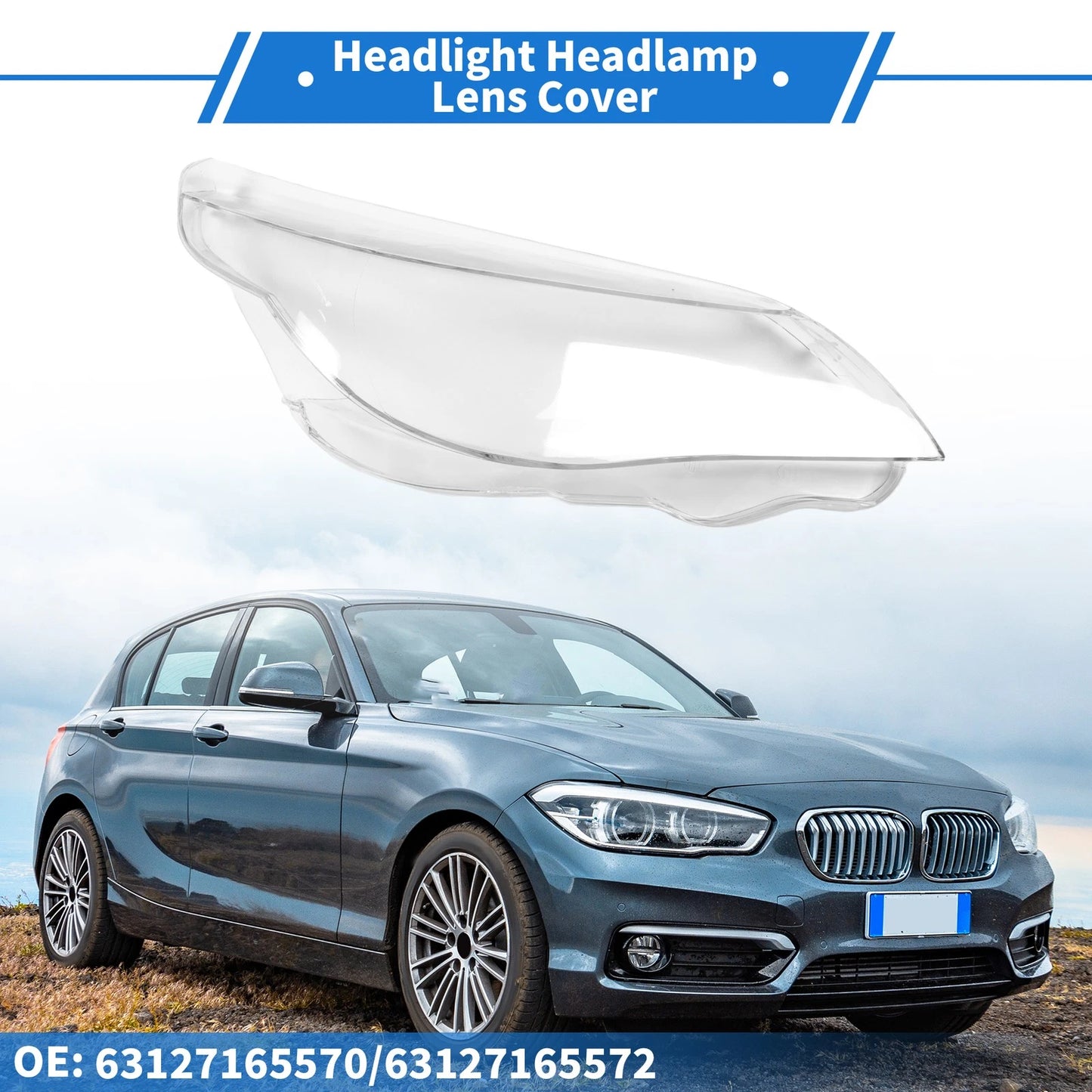 1x Front Right Headlight Lens Cover for BMW 5 Series E60