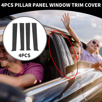 4 x Car Pillar Window Trim Covers for Dodge Ram 1500 (2002-2008) Black