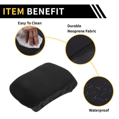 Console Lid Armrest Cover for Chevrolet Microfiber Leather Soft Foam Black