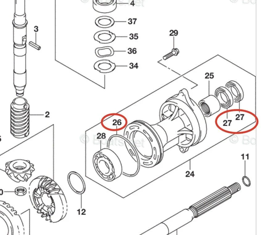 Suzuki Lower Unit Oil Seal O-ring for 4-Stroke 70-90HP Outboards
