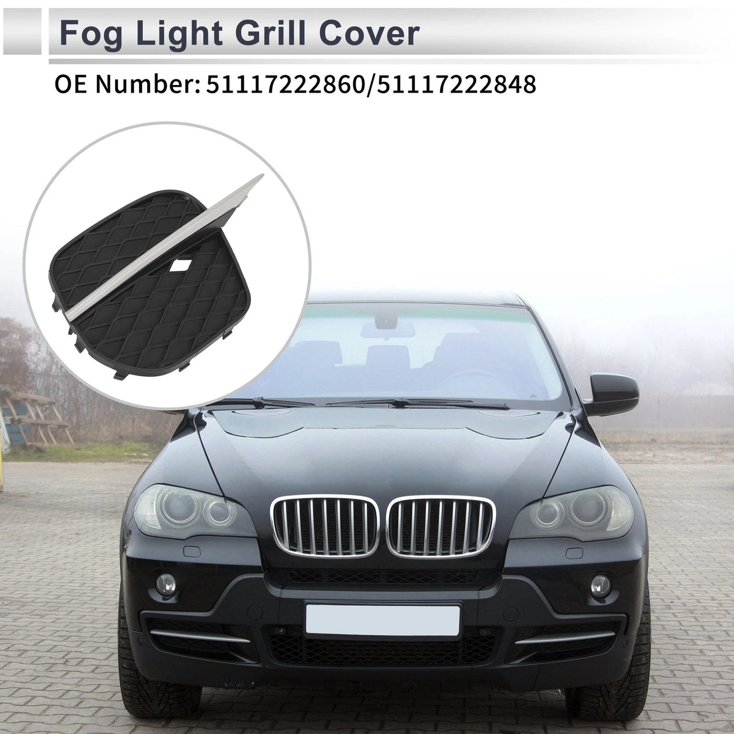 Front Right Fog Light Grill for BMW X5 E70 2011-2013 (1 x)