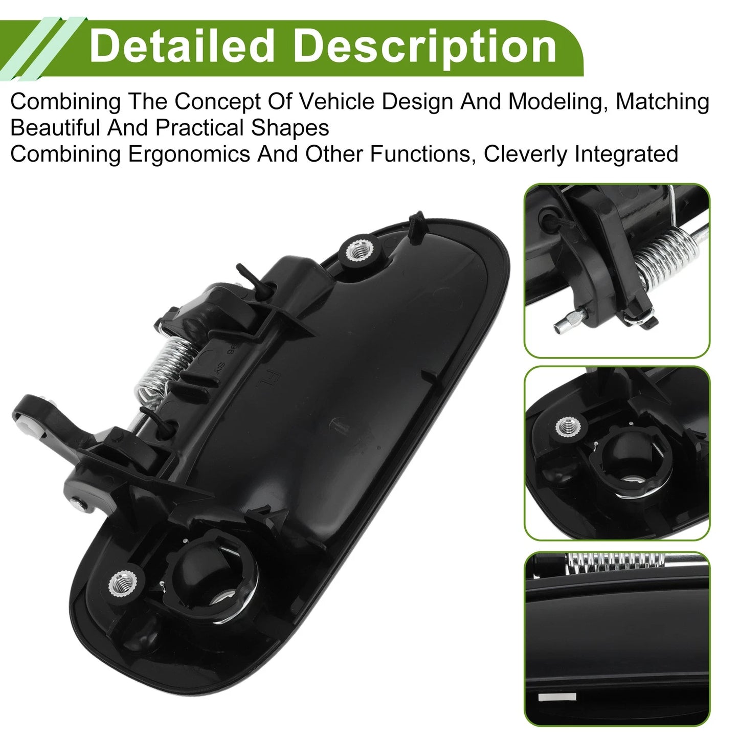 Exterior Door Handle for Honda Civic 1996-2000 Black Front Left Plastic