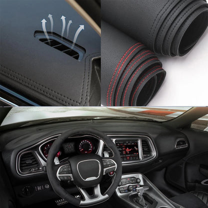 Leather Dash Mat Dashboard Cover Dashmat Interior Pad for Challenger (2015–2023)