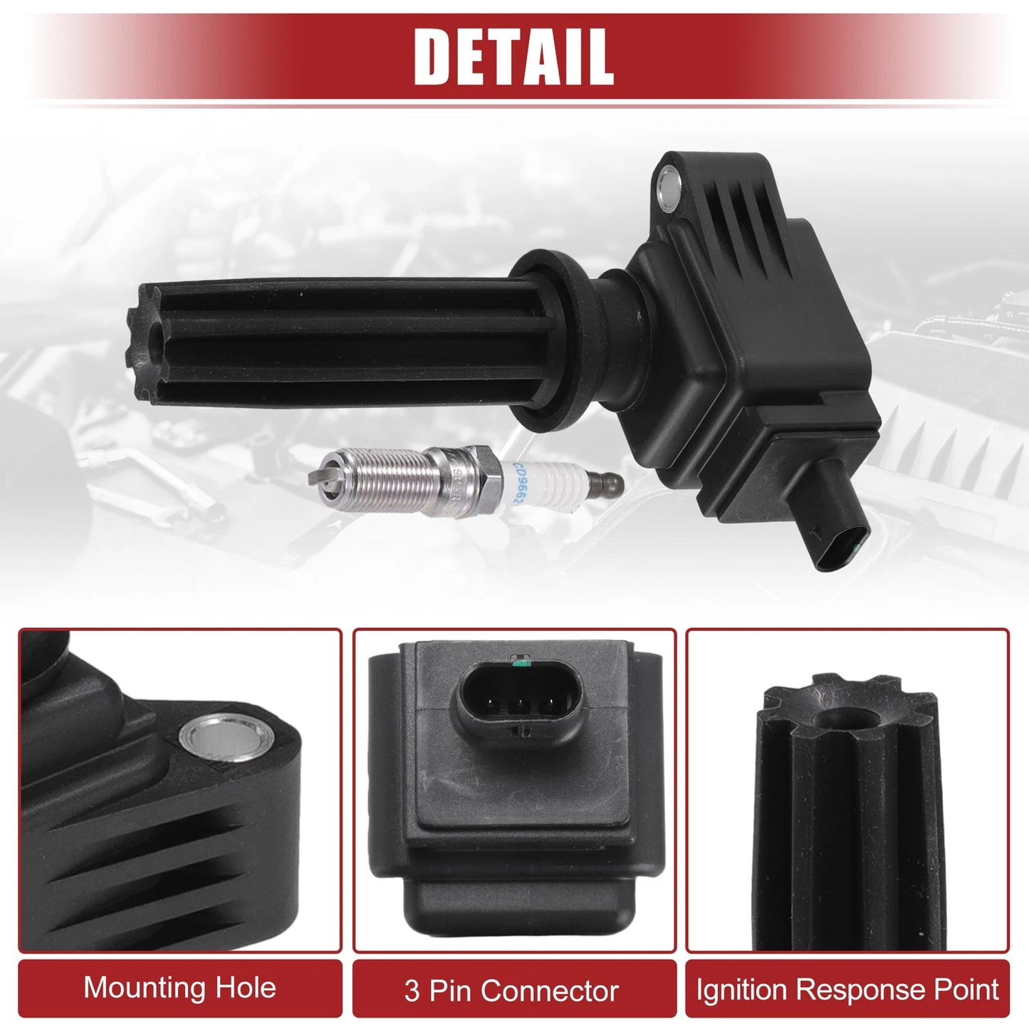 Ignition Coil Spark Plug Set for Ford Edge (2015-2023)