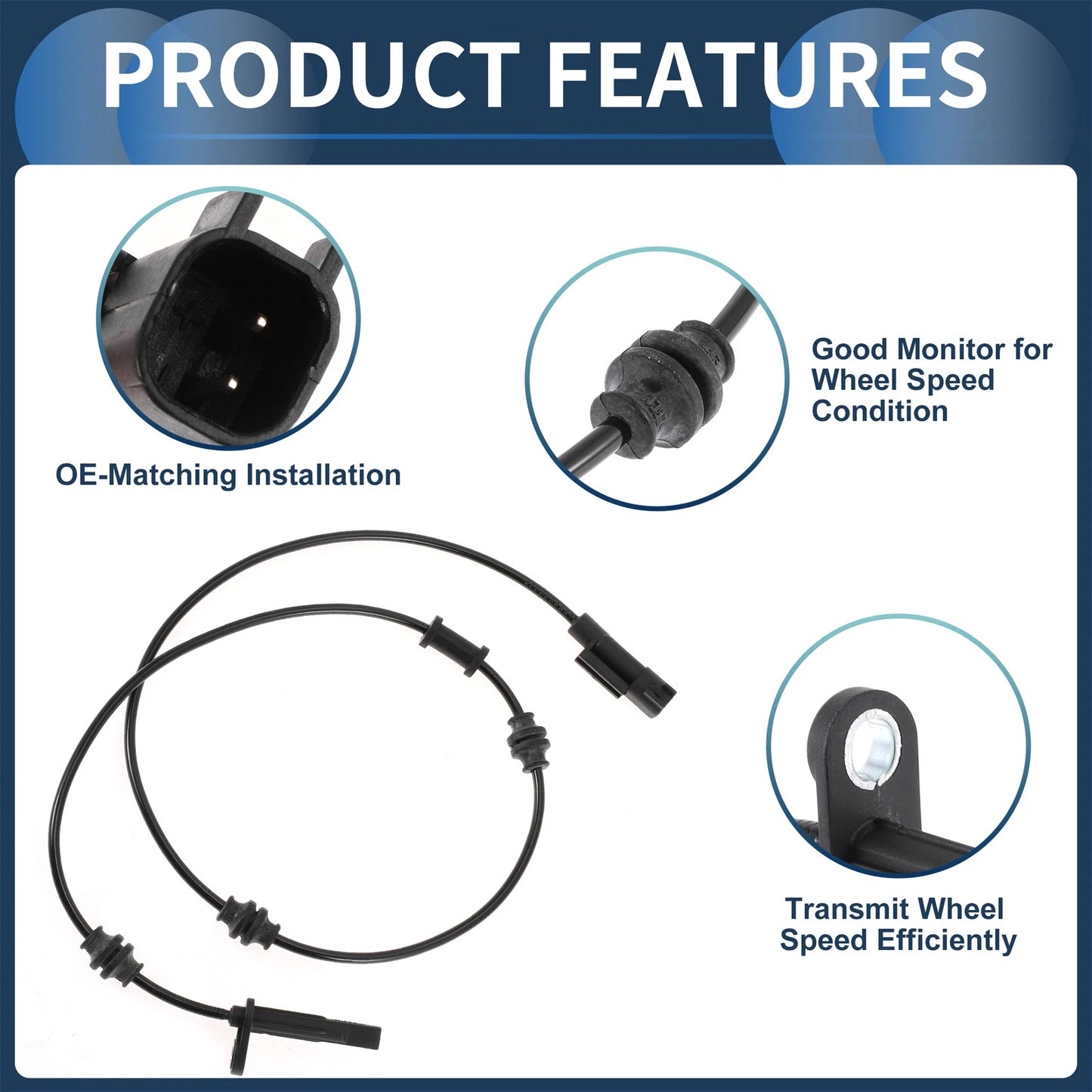 ABS Wheel Speed Sensor for Chrysler 200 Rear (2016-2017)
