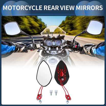 2 x Rear View Mirrors for M8/M10 Motorcycle Red Aluminum Alloy