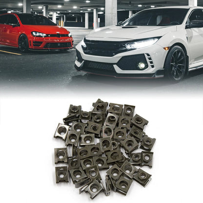 50 x U Nuts / M6x1.0 / Dark Green Fairing Clip Speed Fastener for Motorcycle