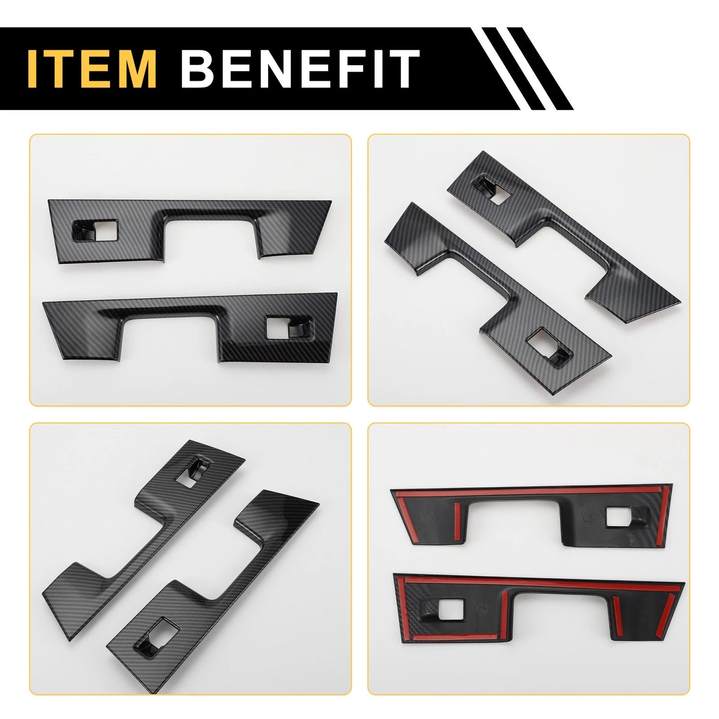 Rear Door Window Switch Panel Cover Trim for Ford F-150 (2021-2024)