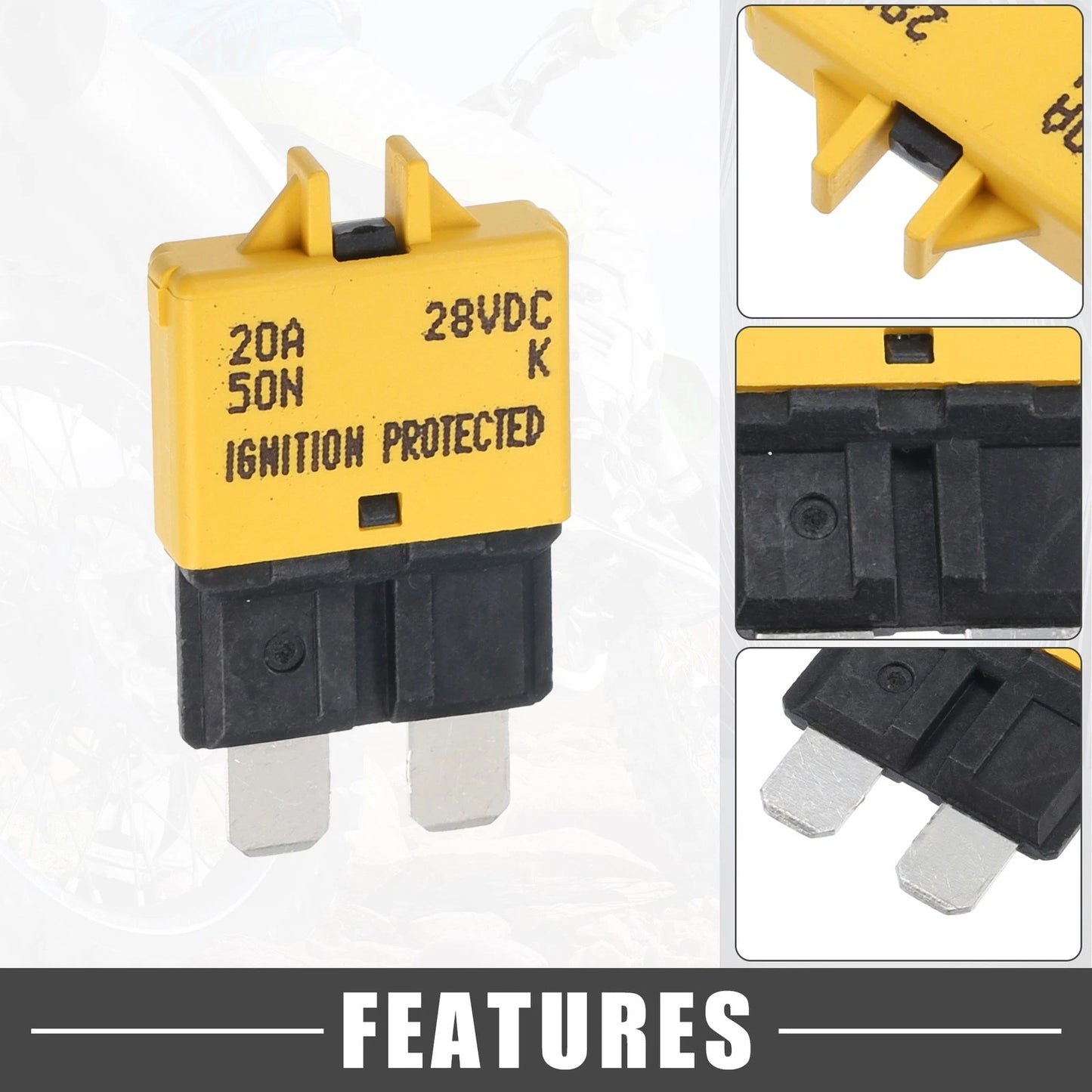 20A Resettable Blade-Style Circuit Breaker Fuse for Car Marine