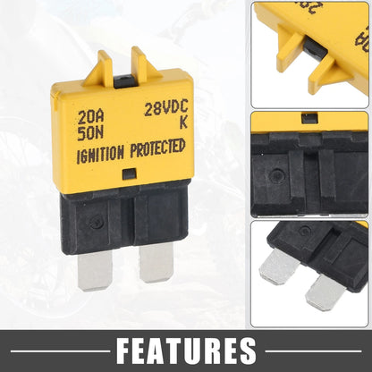 20A Resettable Blade-Style Circuit Breaker Fuse for Car Marine