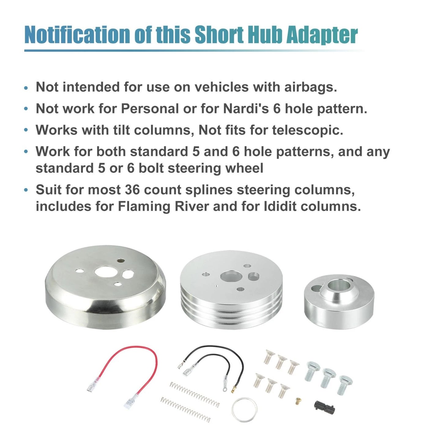 5 & 6 Hole Short Hub Adapter for Tilt Steering Wheel for GM Chevy