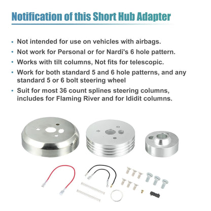 5 & 6 Hole Short Hub Adapter for Tilt Steering Wheel for GM Chevy