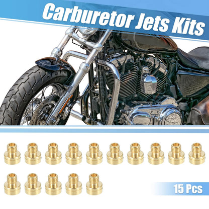 Main Jet 15pcs Brass 88-150 Carburetor Jets for Yamaha Suzuki Motorcycles