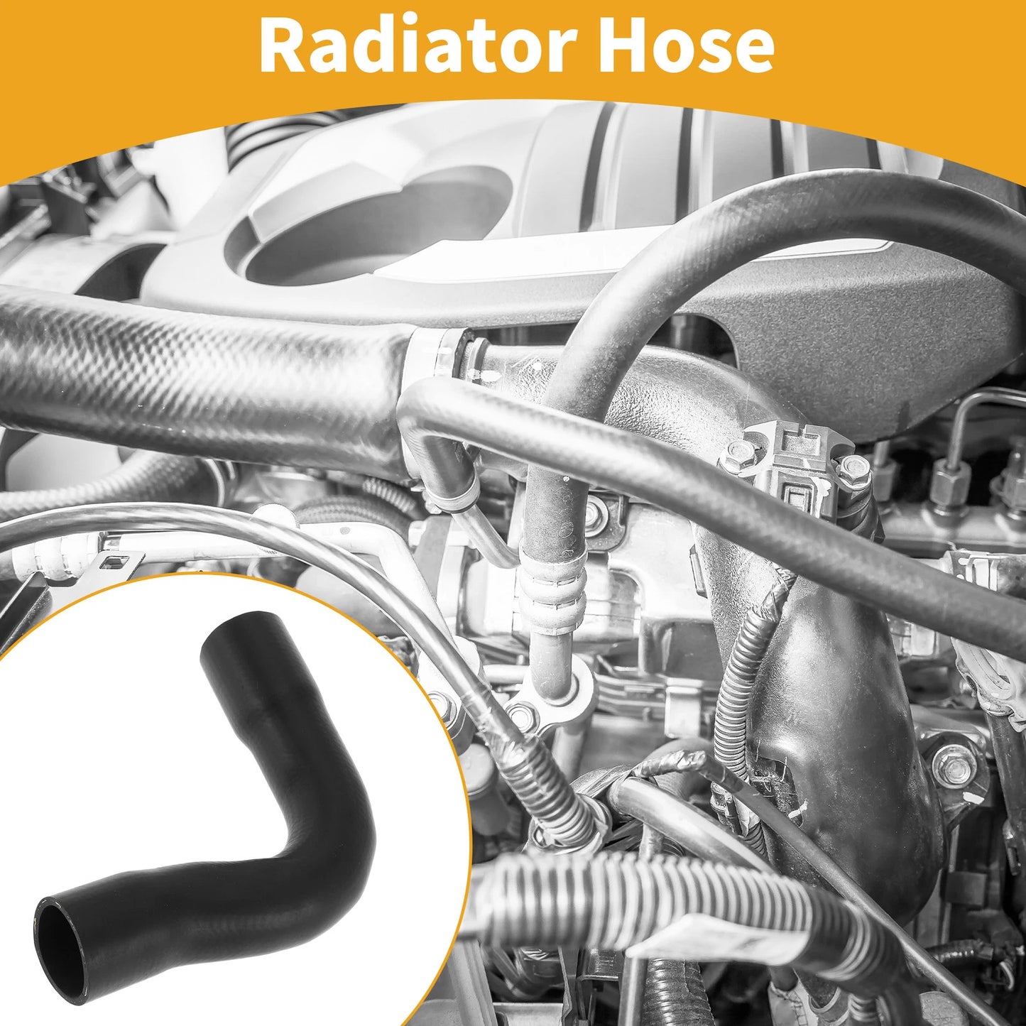 Radiator Hose for BMW 5 Series E39 523i 528i (1995-2000) Rubber Black