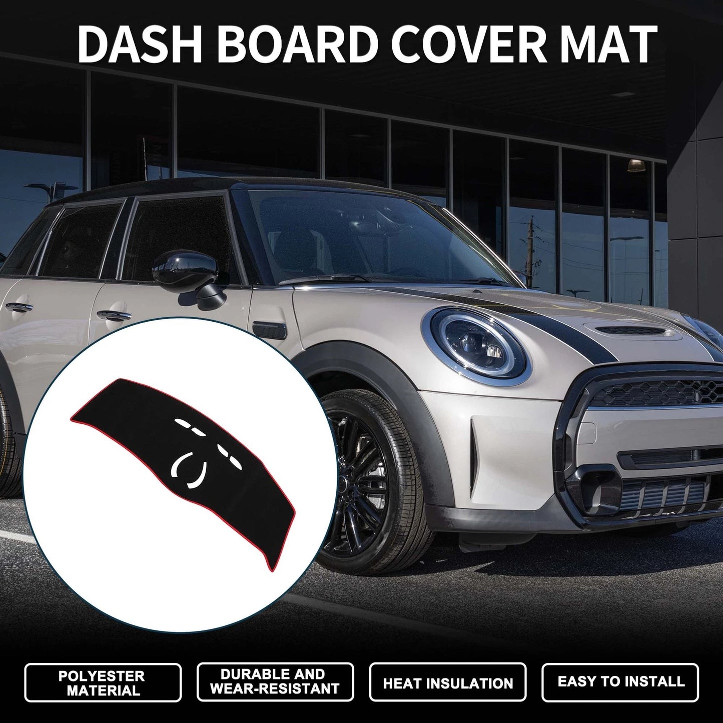 Dashboard Cover Mat for BMW Mini Cooper F55/F56 (2014-2024) Black Red