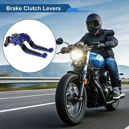 Adjustable Brake Clutch Levers for Suzuki GSXR150 (2017-2020) Blue Black