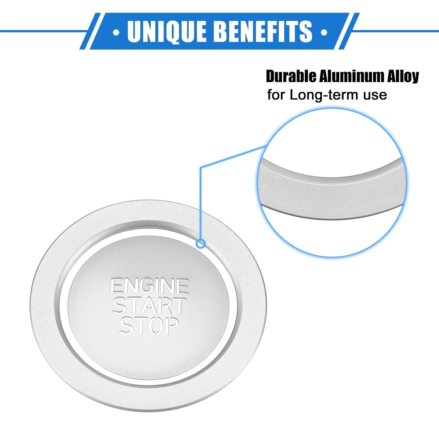 Engine Start Stop Button Cover Kit for Hyundai Sonata (2020-2023) Silver Tone