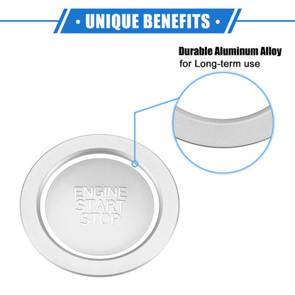 Engine Start Stop Button Cover Kit for Hyundai Sonata (2020-2023) Silver Tone
