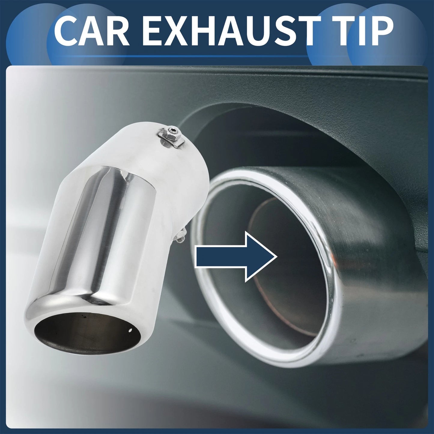 1Pc Slant Exhaust Tip 3.8in Inlet for Toyota Land Cruiser (2023–2024)