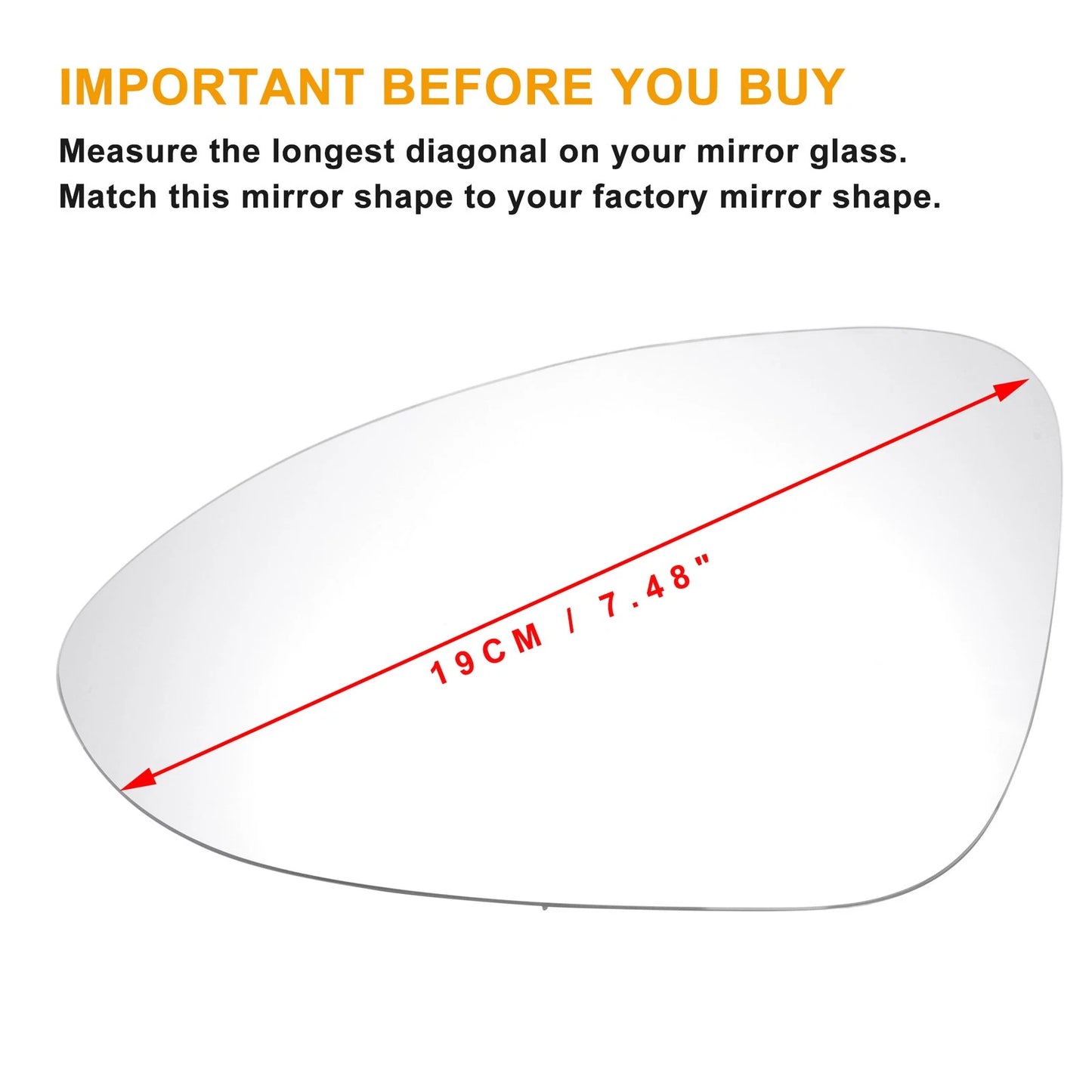 Left Side White Mirror Glass w/ Back Heated for Porsche Panamera (2016-2020)