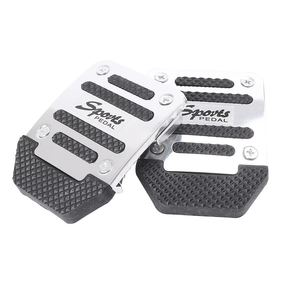 Anti-Slip Foot Rest Throttle Brake Clutch Pedal for Universal Manual Silver
