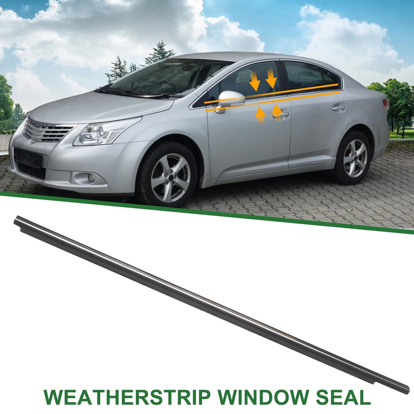 1pc Front Right Weatherstrip Window Seal for Toyota Camry (1997–2001)