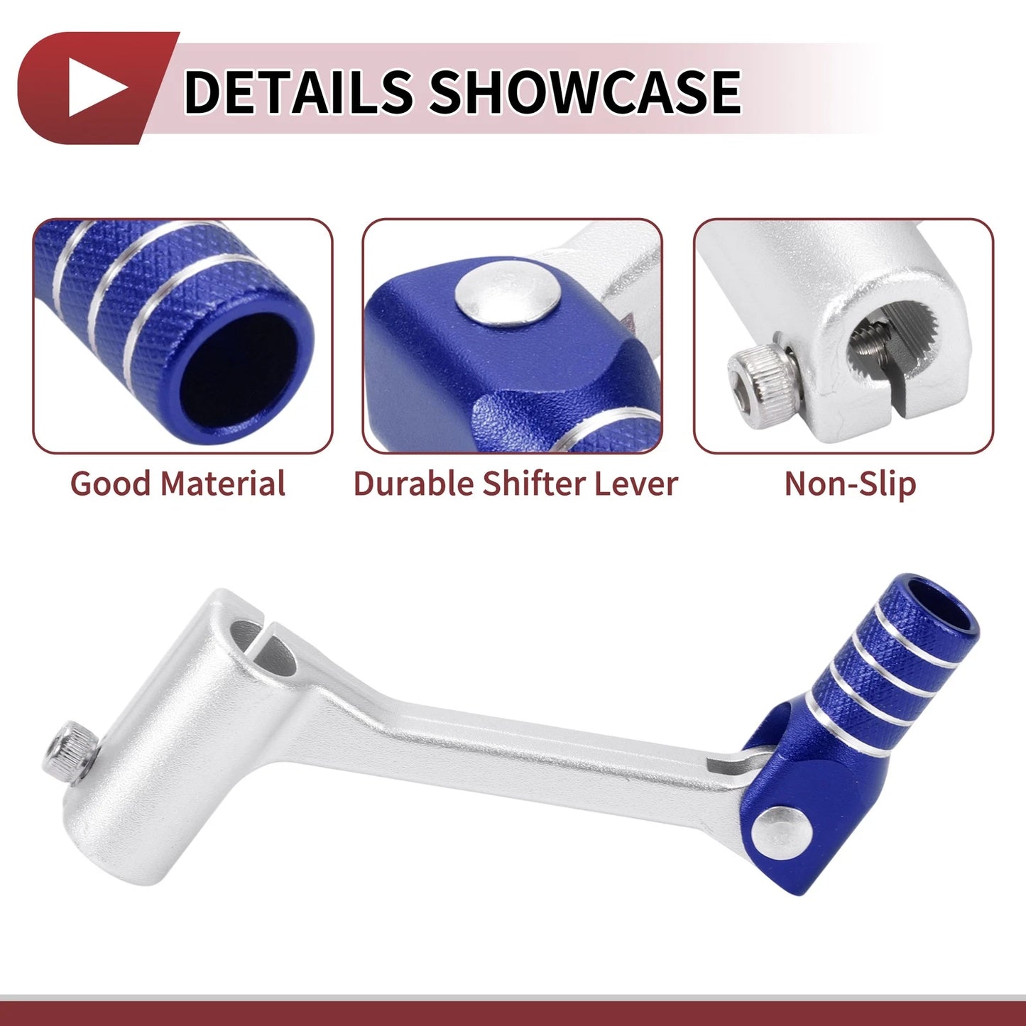 Folding Gear Shifter Lever for Bosuer Cheetah Siver Tone Blue