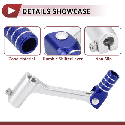 Folding Gear Shifter Lever for Bosuer Cheetah Siver Tone Blue