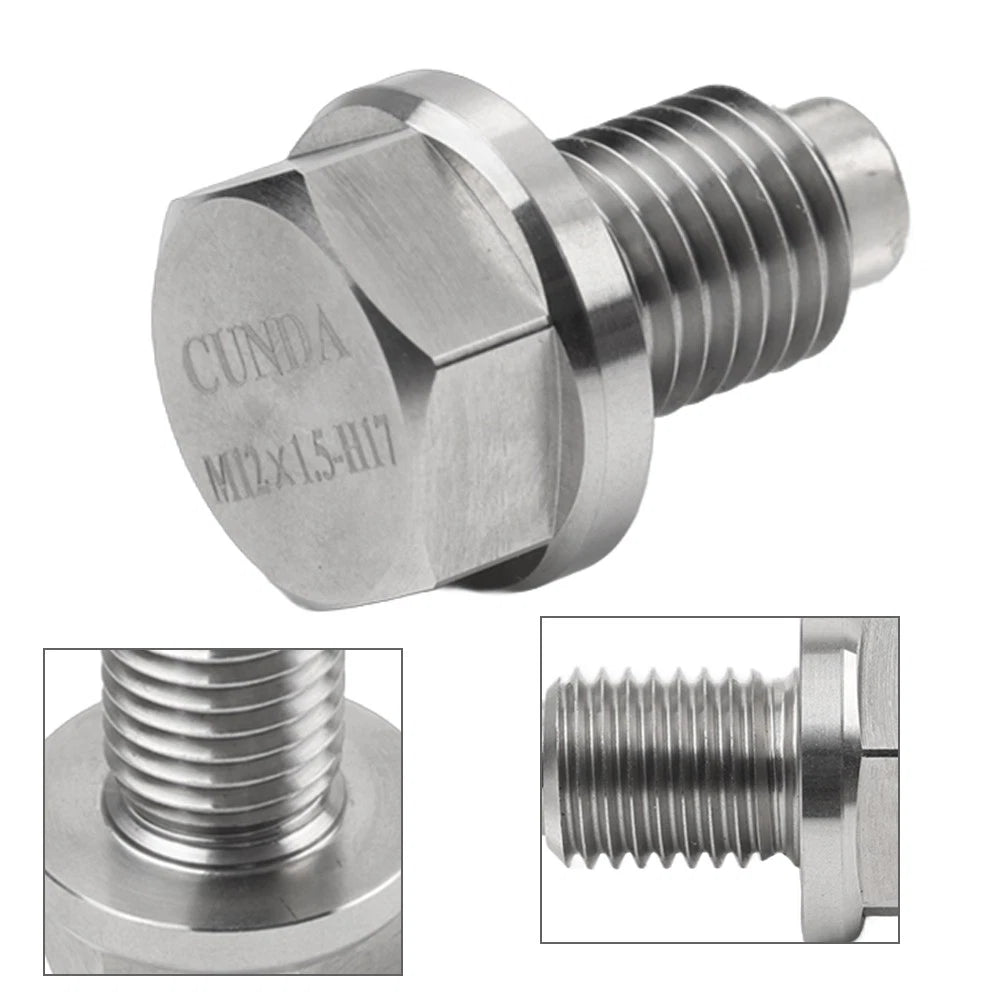 M12x1.5mm Magnetic Oil Pan Drain Plug Bolt & Washer for BMW Benz
