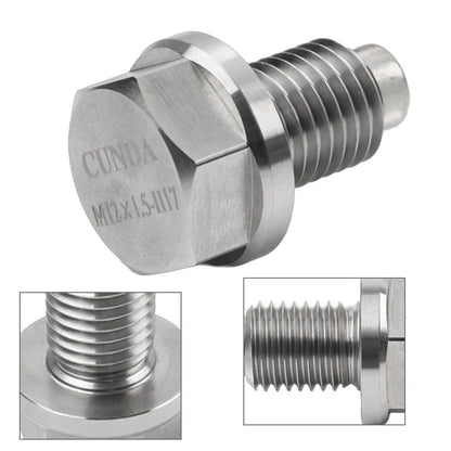 M12x1.5mm Magnetic Oil Pan Drain Plug Bolt & Washer for BMW Benz