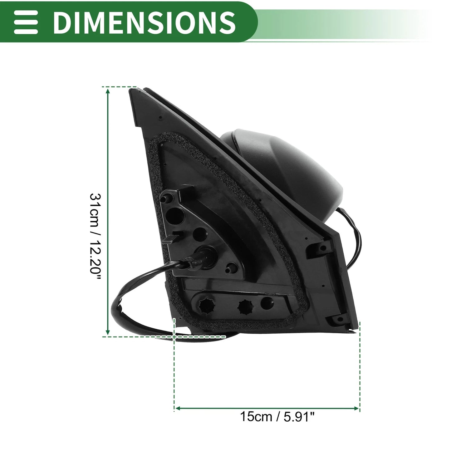 Left Side Door Mirror for Toyota RAV4 2013-2015 Manual Folding Gloss Black