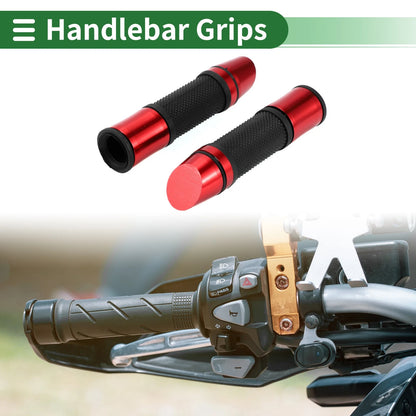 7/8" 22mm Hand Grips Cover End Grips Aluminum Alloy Red for Motorcycle