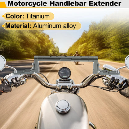 Handle Bar Extender Bracket for Motorcycle Center Hole Titanium Tone 1 Set