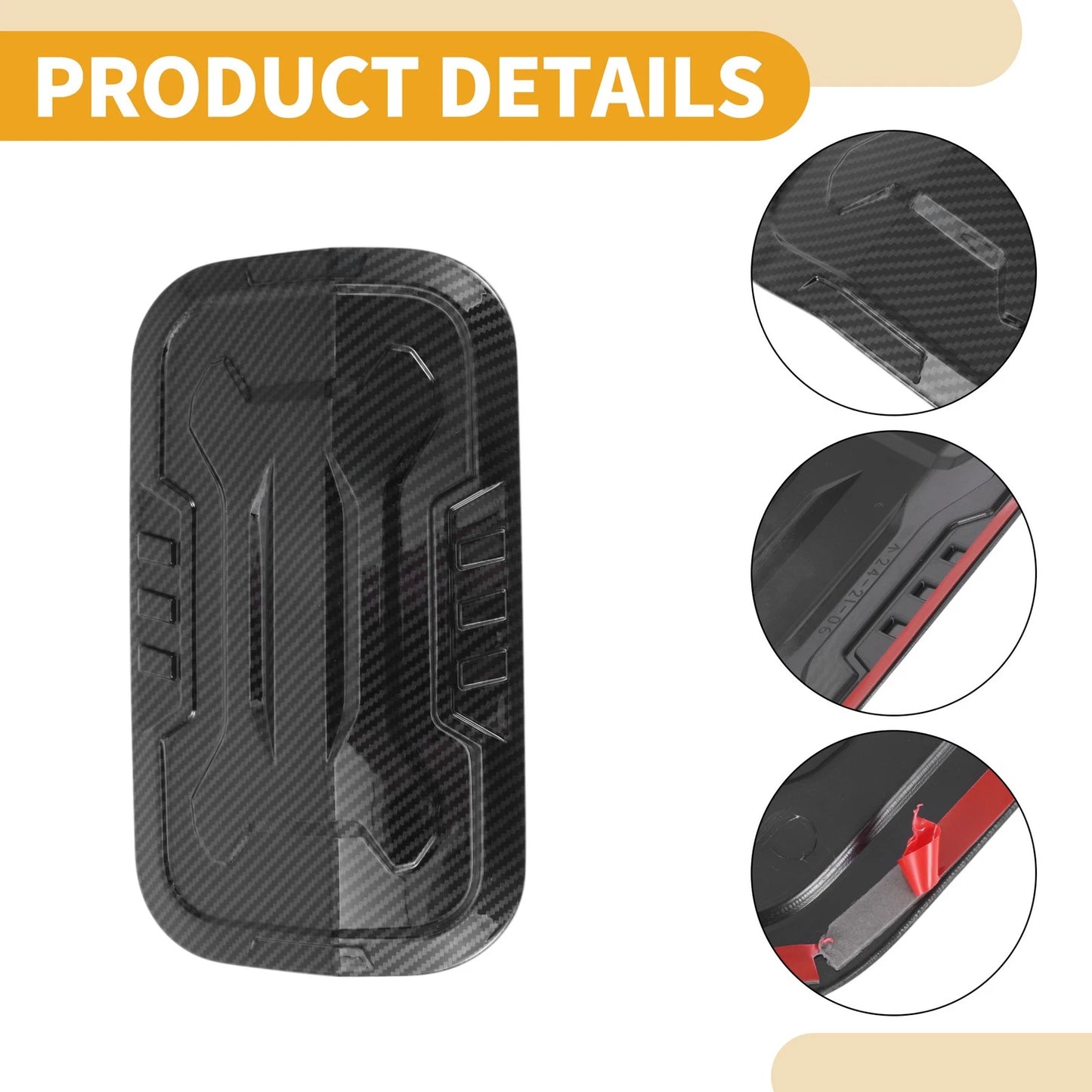 Fuel Tank Door Cap for Toyota Prado 2024-2025 Carbon Fiber Black