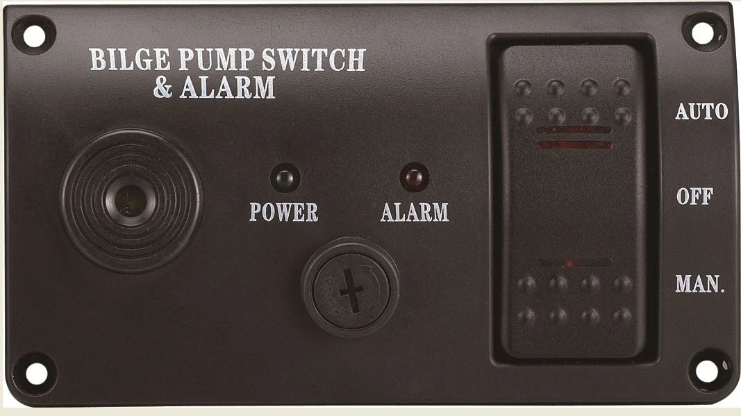 Bilge Pump Switch Panel Auto/Off/Manual Rocker Switch 12V with Alarm
