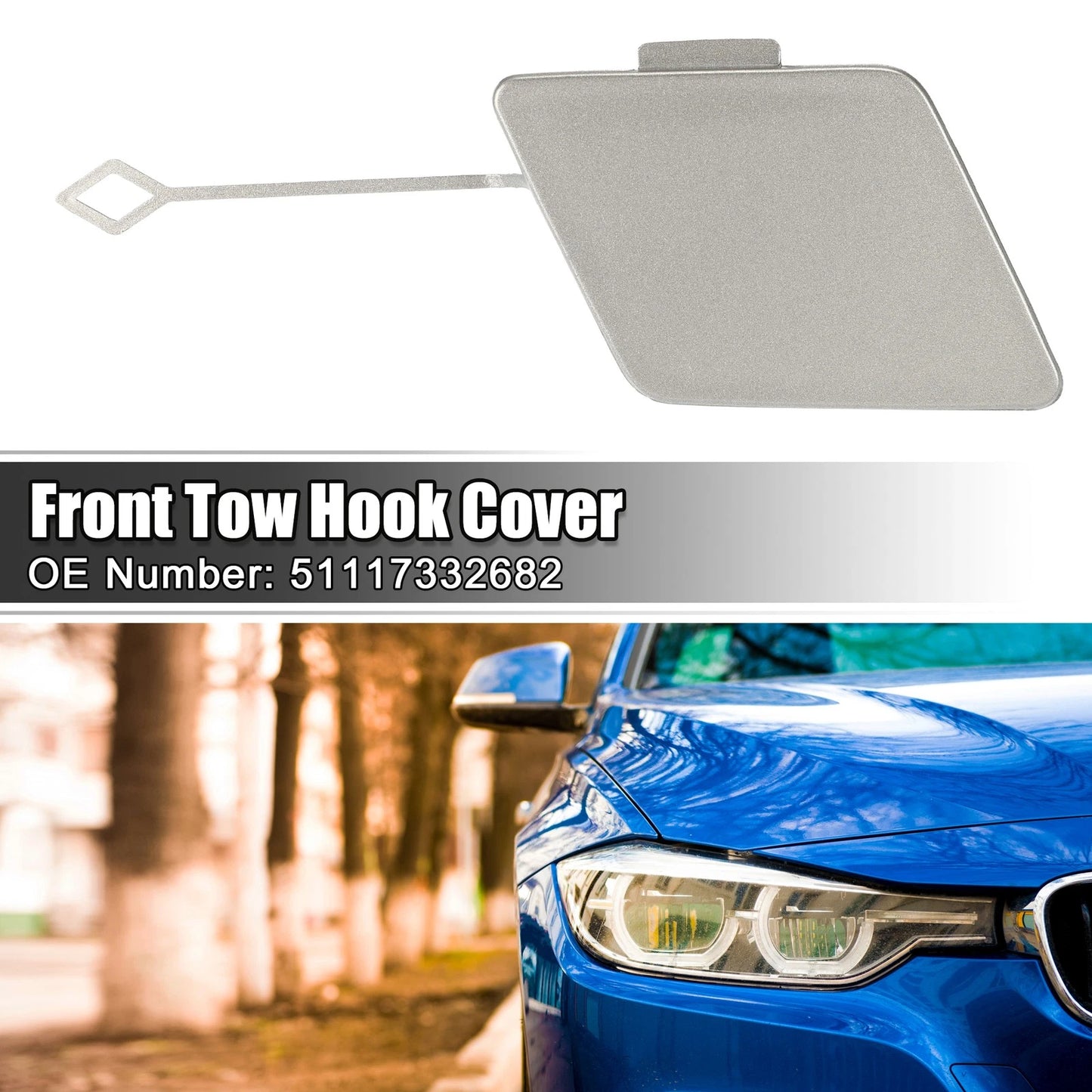 Tow Hook Cover Front Bumper for BMW 5 Series F10 F11 528i 535d 535i Gray
