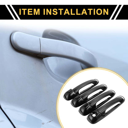 Set Car Door Handle Protector for Dodge Ram 1500 (2002-2008) Glossy Black