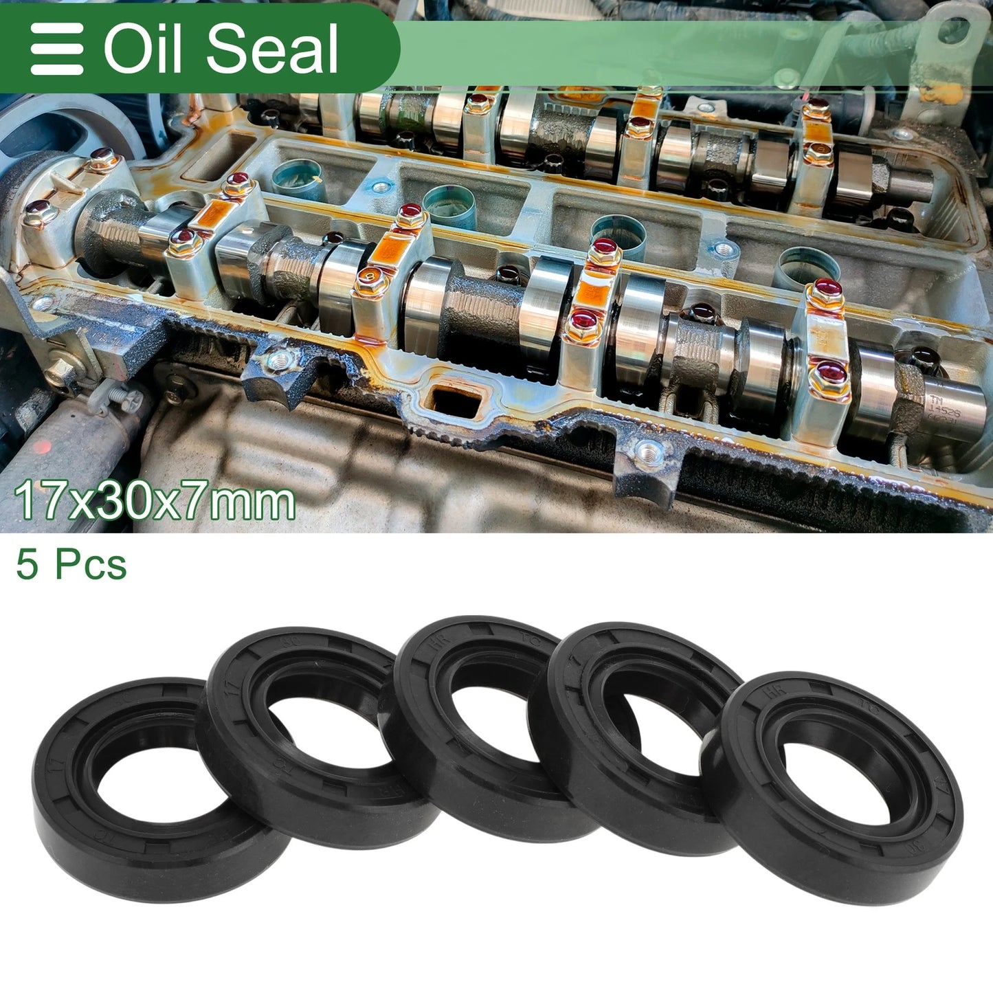 Oil Seal / 5 Pcs / Seal Ring NBR Rubber 17x30x7mm for Car