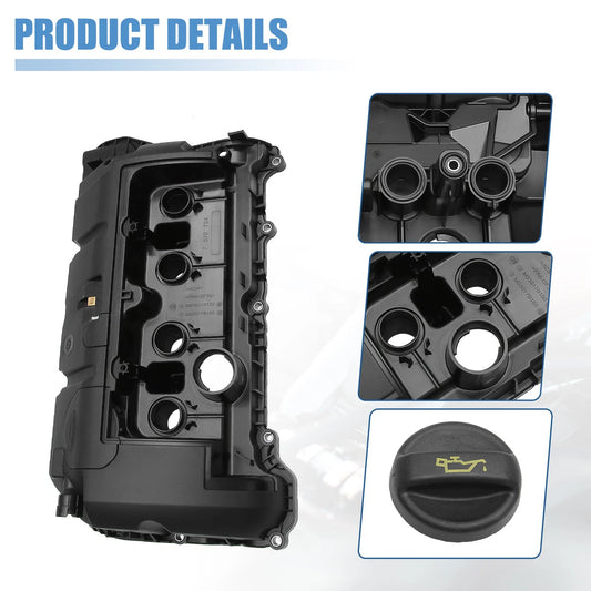 1 Set Engine Valve Cover and Gasket Replacement for BMW Black