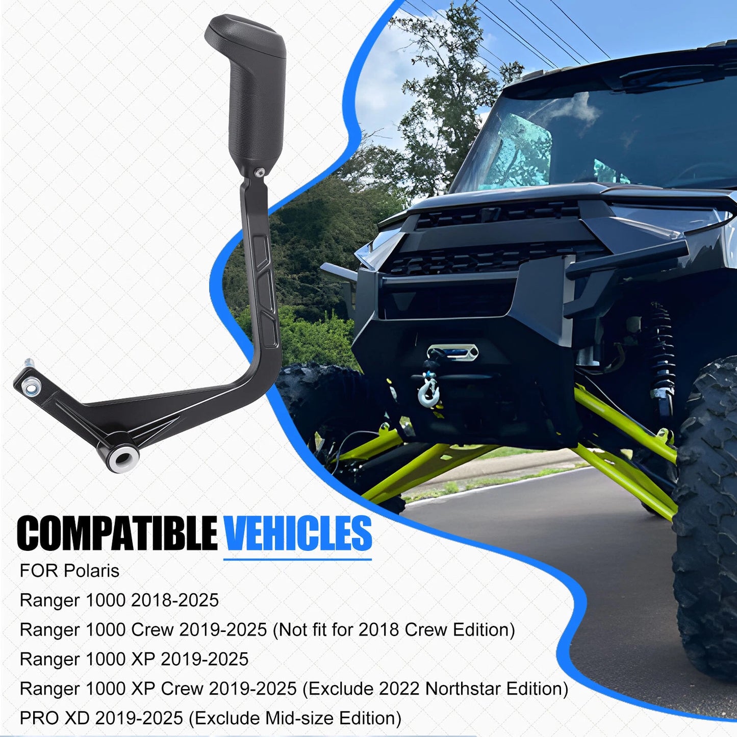 Matte Black Cast Shift Lever for Polaris Ranger 1000 Crew XP PRO XD