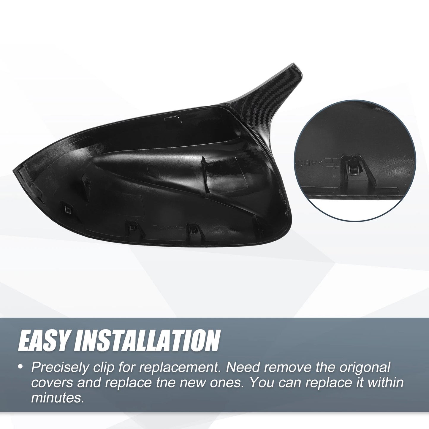 Rearview Mirror Cover Cap  Black Carbon Fiber for BMW X3 X4 X5 X6