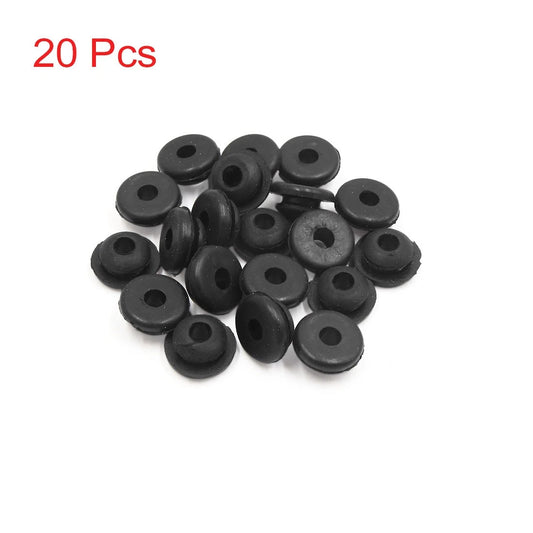 20pcs 6mm Hole Diameter Black Rubber Shock Absorber Bushings for Car Motorcycle