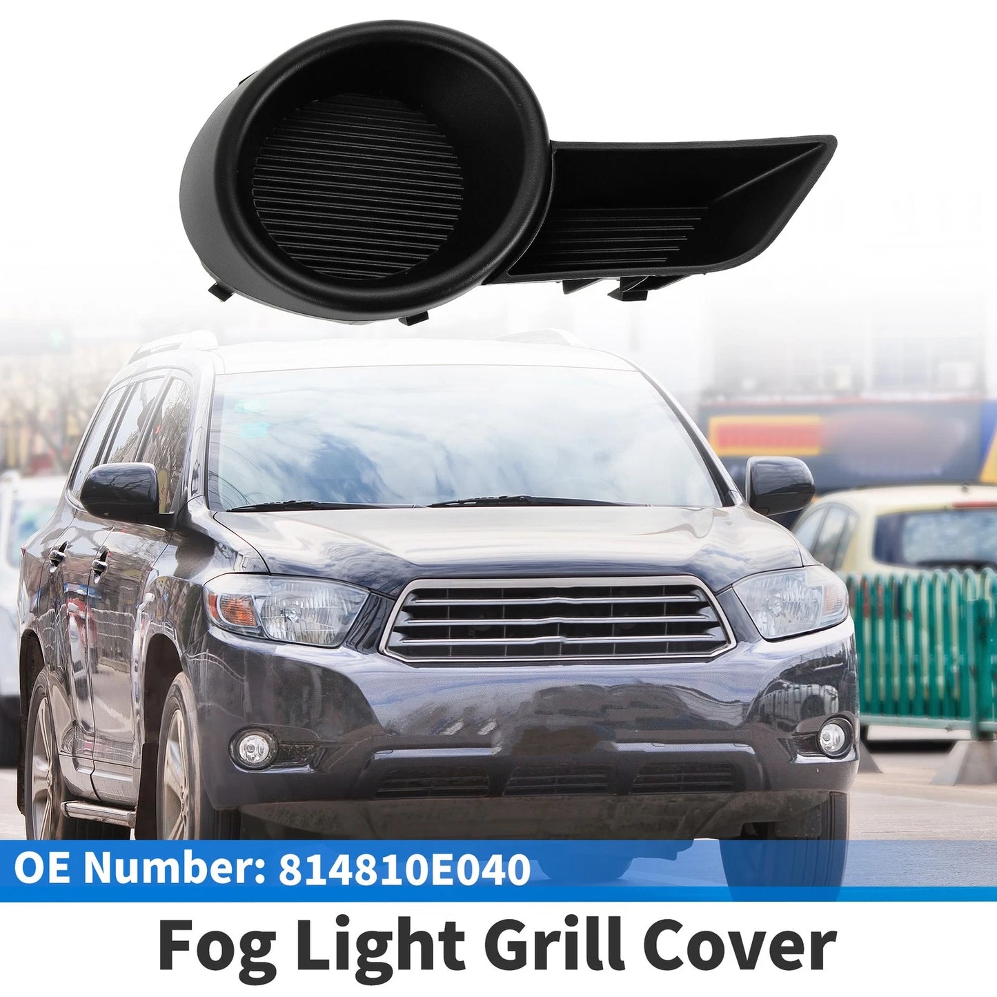 1 Pc Front Bumper Fog Light Cover for Toyota Highlander