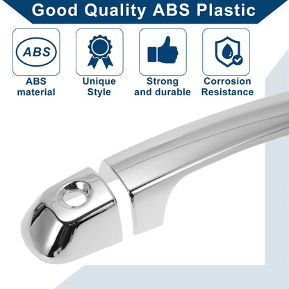 Silver Tone Door Handle Cover Trim for Toyota Land Cruiser Prado (2009-2023)
