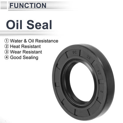 Oil Seal 28x50x8mm Black 5 Pcs Rotary Shaft Seal TC Seal Ring Nitrile Rubber