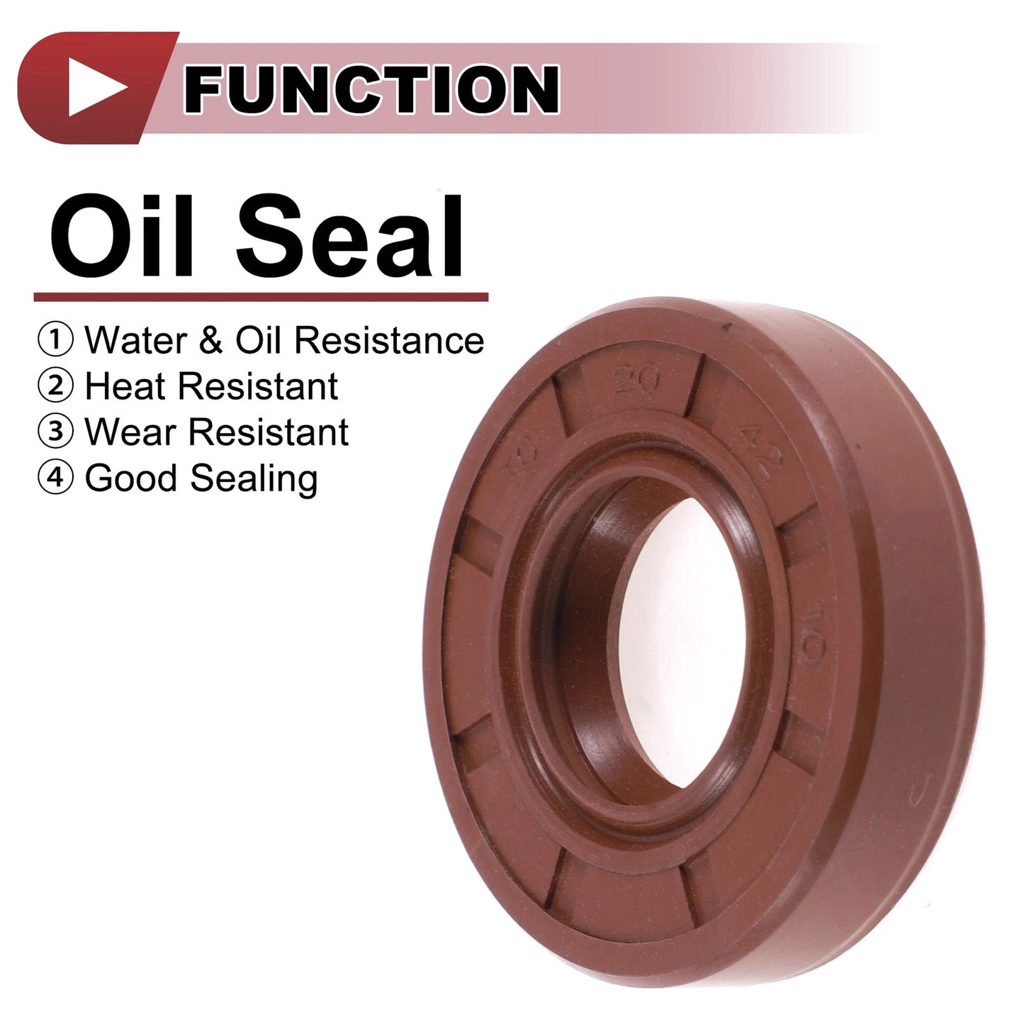 Oil Seal 20x42x10mm Brown 2 x for Make Model